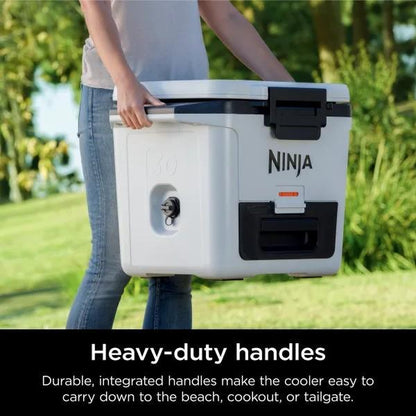 Ninja Frostvault Hard Cooler with Dry Zone FB151 - 30 Quart Capacity Heavy-Duty Construction Premium Ice Retention & Smart Packing for Outdoor Adventures