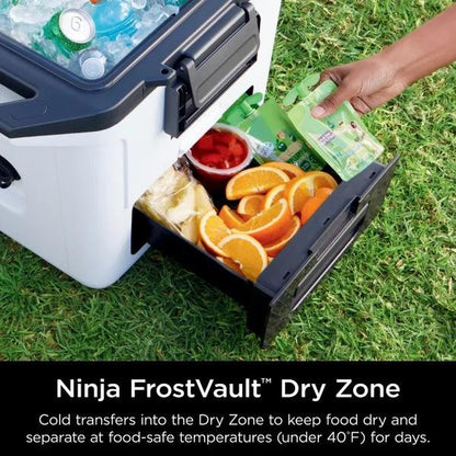 Ninja Frostvault Hard Cooler with Dry Zone FB151 - 30 Quart Capacity Heavy-Duty Construction Premium Ice Retention & Smart Packing for Outdoor Adventures